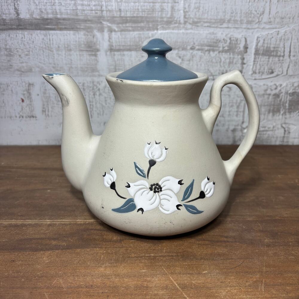 Forged Art Pottery Teapot Floral Design